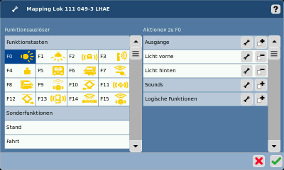 Mapning af funktioner ligner nu Märklin Decoder Tool fra pc.