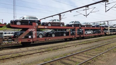 Skal til Ringsted, læsset med Skoda biler, vejer 39.0 tons