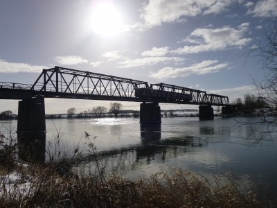 Eisenbahnbrücke Bogen over Donau. Gäubodenbahn. Foto: Wikipedia